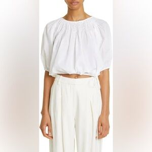 Merlette Azalea Pin-Tucked Cotton Blouse